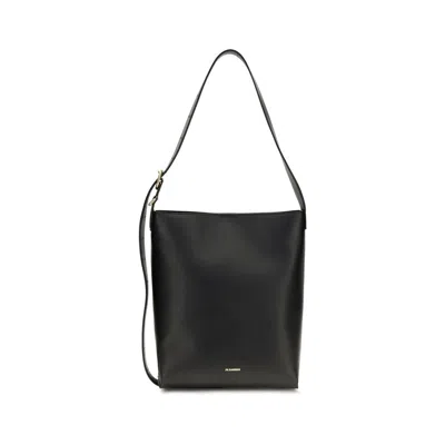 Jil Sander Black Calf Leather Bos Taurus Handbag