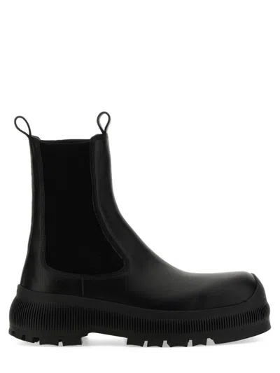 Jil Sander Chunky Sole Ankle-high Chelsea Boot In Black