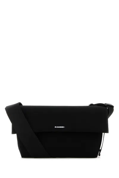Jil Sander Black Canvas Medium Utility Crossbody Bag In 346