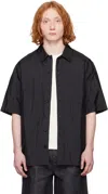 Jil Sander Black Canvas Shirt In 001 Black