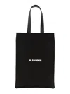 Jil Sander Black Canvas Medium Book Shopping Bag In 1