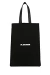 Jil Sander Borsa Shopping In Tela Nera Donna
