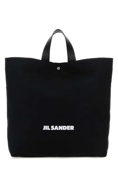 Jil Sander Black Canvas Shopping Bag