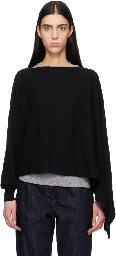 Jil Sander Black Cape One Sleeve Sweater