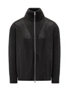 Jil Sander Black Cardigan In Technical Knit  In Black