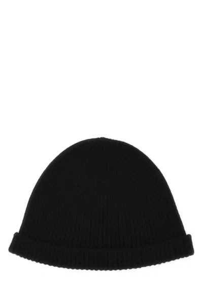 Jil Sander Black Cashmere Beanie Hat