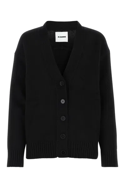 Jil Sander Black Cashmere Blend Cardigan