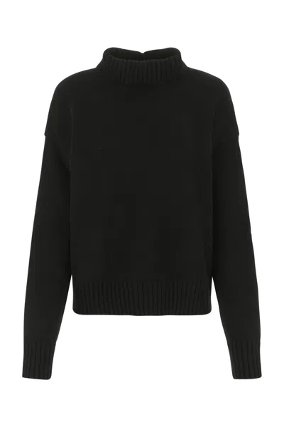Jil Sander Black Cashmere Blend Oversize Sweater In 001