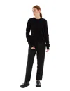 Jil Sander Long Sleeve Round Neck Sweater In Black