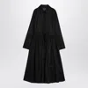 Jil Sander Black Chemisier Dress In Cotton Women In Black