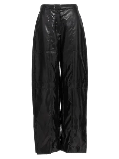 JIL SANDER BLACK COATED PANTS