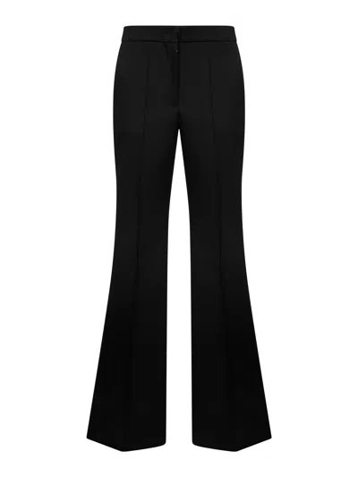 Jil Sander Women Black Compact Grain De Poudre Wool Flared Trousers
