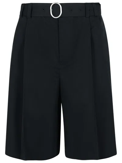 Jil Sander Black Cotton Blend Bermuda Shorts
