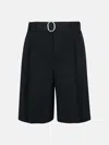 Jil Sander Black Cotton Blend Bermuda Shorts In Black