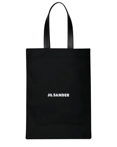 Jil Sander Extra Large Canvas Tote Bag In Black