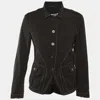 Jil Sander Black Cotton Button Front Lightweight Jacket In Black