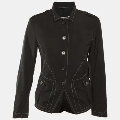 Jil Sander Black Cotton Button Front Lightweight Jacket