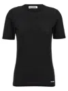 Jil Sander Logo-print Hem T-shirt In Black