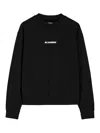Jil Sander Oversized Crewneck Sweatshirt With Front Logo In Black