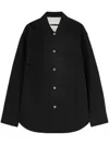 Jil Sander Point Collar Denim Cotton Shirt In Black