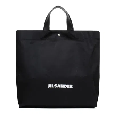 Jil Sander Black Cotton Linen Bags