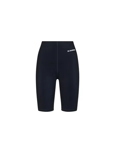 Jil Sander Black Cotton Logo Jersey Biker Shorts