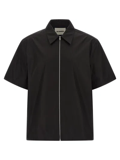 JIL SANDER JIL SANDER BLACK COTTON MEN'S BLOUSE