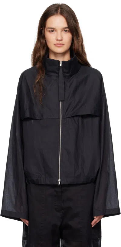 Jil Sander Black Cotton Muslin Jacket
