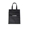 Jil Sander Black Cotton Shopping Bag With Logo In Black