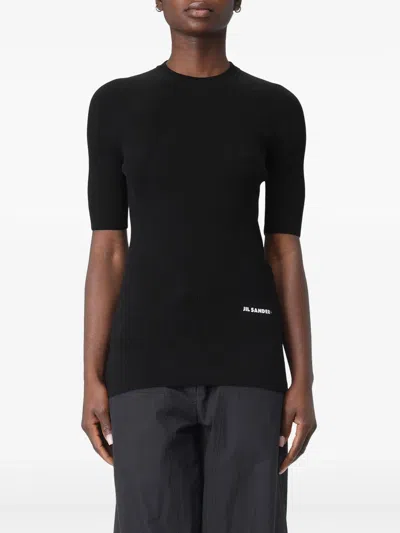 Jil Sander Black Cotton Sweater