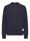 Jil Sander Black Cotton Sweatshirt In Blue