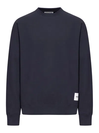 JIL SANDER BLACK COTTON SWEATSHIRT