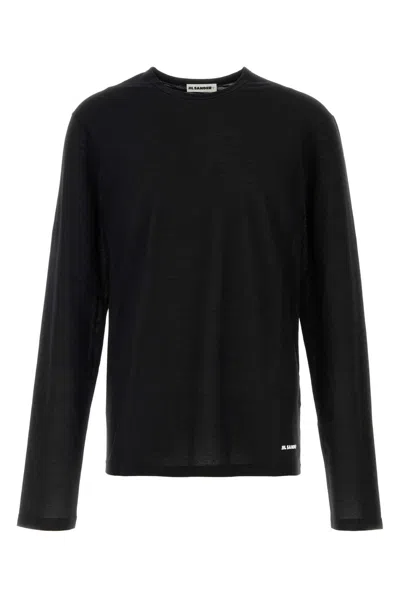 Jil Sander Black Cotton T-shirt In 001