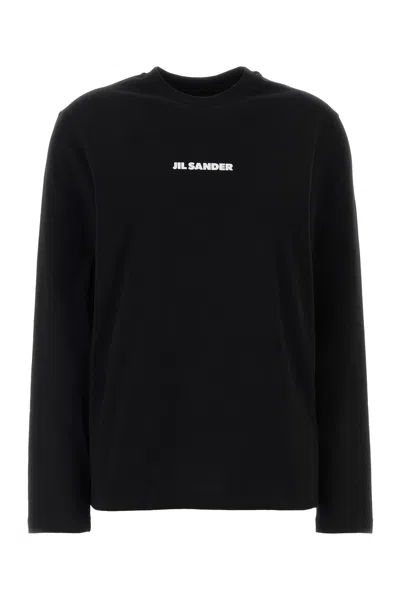 JIL SANDER JIL SANDER BLACK COTTON T-SHIRT