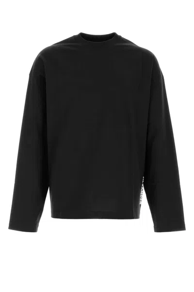 Jil Sander Black Cotton T Shirt In Brown
