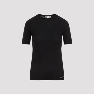 JIL SANDER BLACK COTTON T-SHIRT