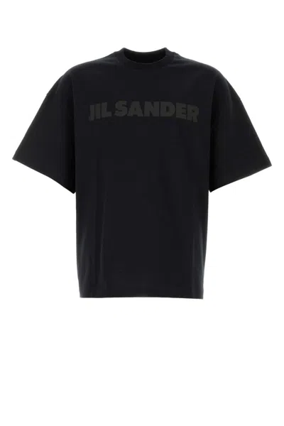 Jil Sander Cotton Jersey Logo T-shirt In Black