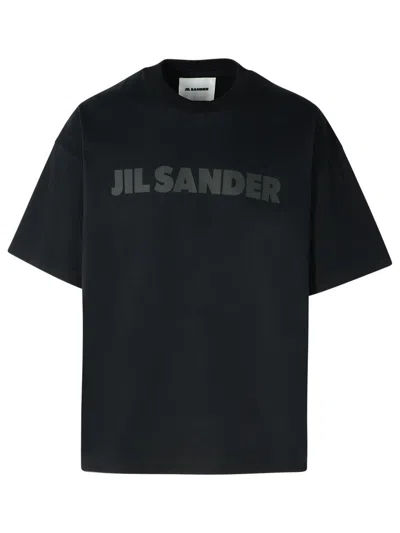 Jil Sander Cotton Jersey Logo T-shirt In Black