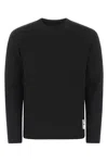 Jil Sander Men Blue Cotton Crewneck Sweatshirt With Logo Label On The Shoulder In 001