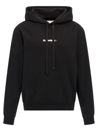 Jil Sander Black Cotton T-shirt With Logo Print