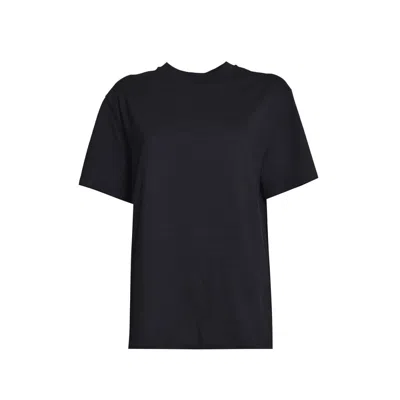 Jil Sander Black Cotton T-shirt With Seasonal Print