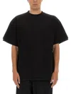 Jil Sander Double Layer Cotton T-shirt In Black