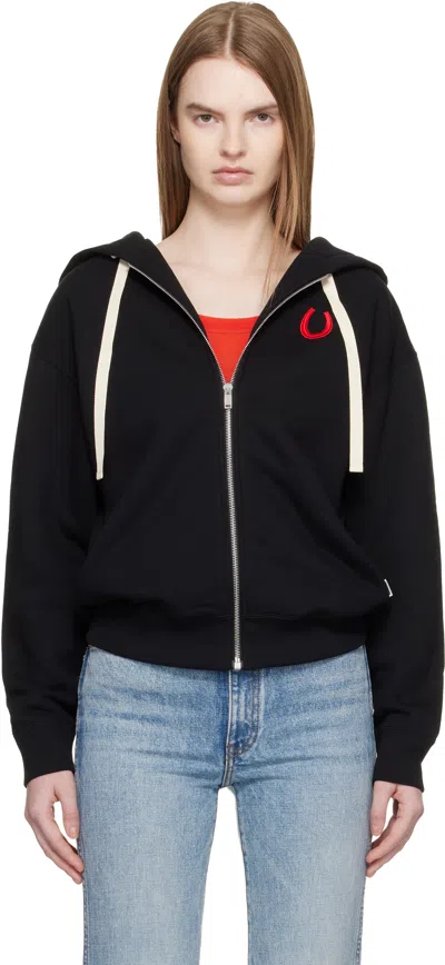 Jil Sander Black Cotton Terry Zip-up Hoodie