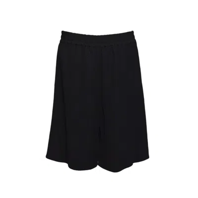 Jil Sander Black Cotton Textured Bermuda Shorts