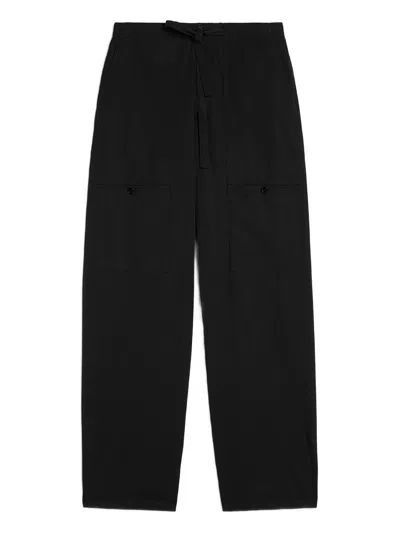 Jil Sander Black Cotton Wide Leg Pants