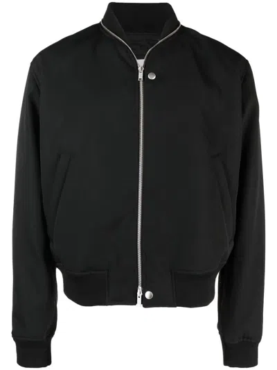 JIL SANDER Black cotton-wool blend bomber jacket JIL SANDER