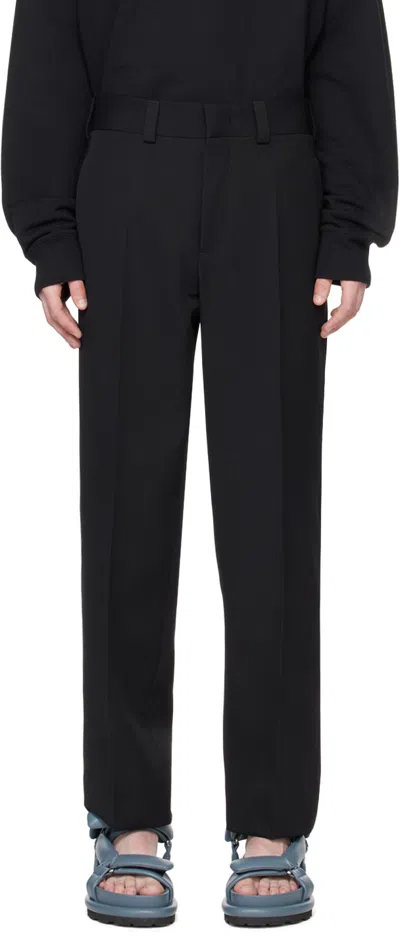 Jil Sander Black Creased Trousers In 001 Black