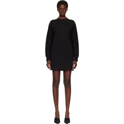 Jil Sander Black Crewneck Minidress In 001 Black