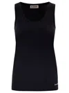 Jil Sander Black Crewneck Sleeveless Top In Cotton Woman In Nero