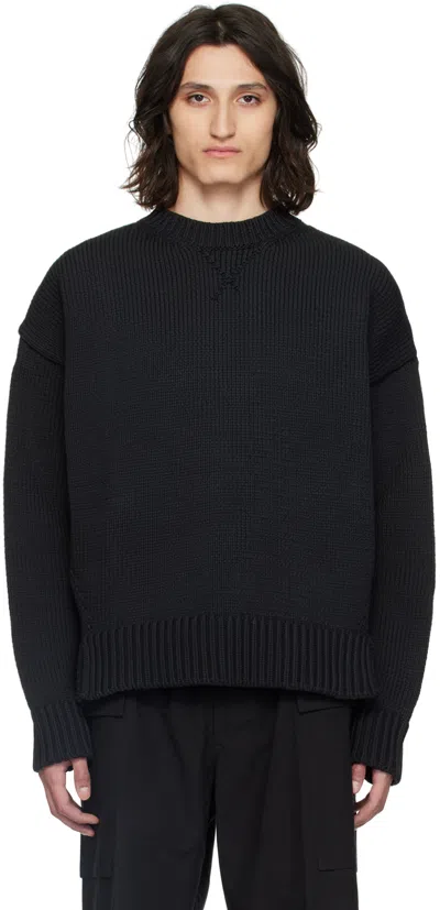 Jil Sander Black Crewneck Sweater In 001 Black